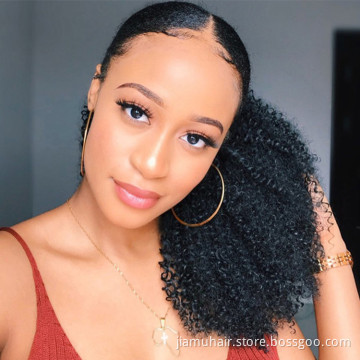 Afro Kinky Curly Ponytail Bun Hairpieces Synthetic Hair Extensions Pony Tail For African American Drawstring Ponytail